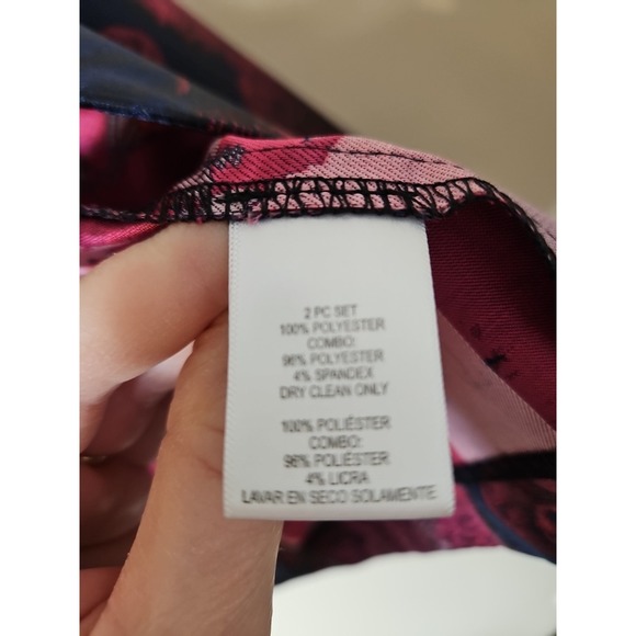 Alex Evenings Jacket 2X Pink Blue Floral Open Tapestry Romantic Elegant - Picture 5 of 14